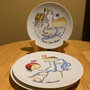 3 Vintage Limoges Cheese Plates